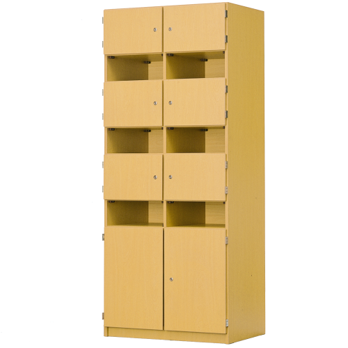 Schließfachschrank, 6 offene & 8 abschließbare Fächer B/H/T: 82x190x52 cm