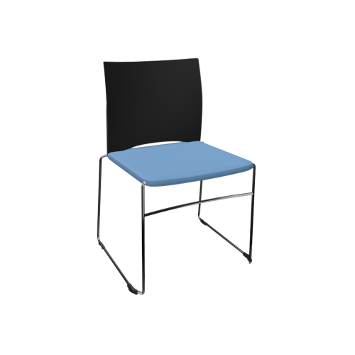 Stuhl Diane mit Rückenlehne aus Kunststoff B/H/T: 58x85x53 cm, mit oder ohne Armlehne, Kufengestell