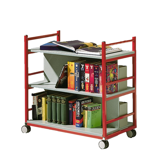 Bücherwagen mit 3 Ebenen, fahrbar B/H/T: 90x90x50 cm Bücherwagen mit 3 Ebenen, fahrbar B/H/T: 90x90x50 cm