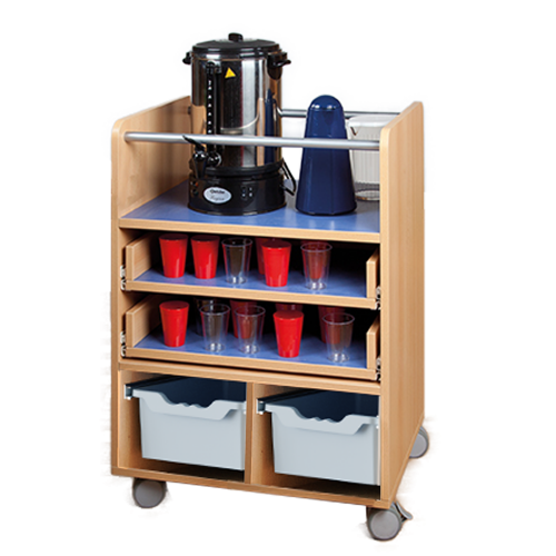 Mobile Servicestation B/H/T: 70,3x90x50 cm, 2 Böden als Vollauszüge, 2 ErgoTray-Boxen