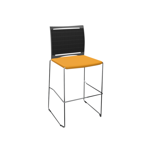 Barhocker Diane mit Sitzpolster und Netzrücken B/H/T: 58x111x54 cm, mit Kufengestell Barhocker Diane mit Sitzpolster und Netzrücken B/H/T: 58x111x54 cm, mit Kufengestell