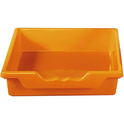 Set bestehend aus 4xErgo Tray Box M mit Montageschienen Orange, aus schwer entflammbarem Kunststoff