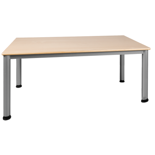 Rechteckiger Tisch, Platte mit Schichtstoff verschiedene Größen in wählbarer Höhe, Stahlrohr-Füße Ø 60