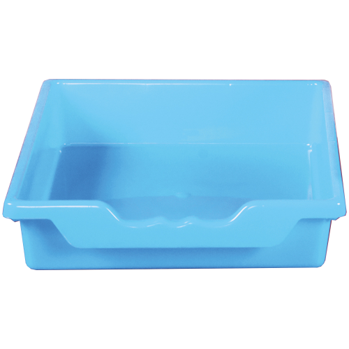 Set bestehend aus 4xErgo Tray Box M mit Montageschienen Hellblau, aus schwer entflammbarem Kunststoff