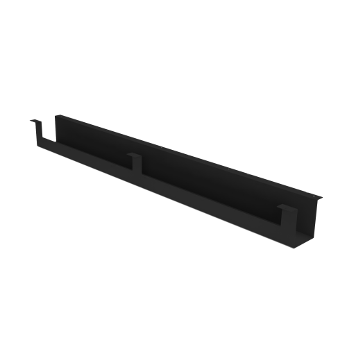 Kabelkanal mit Durchlassbohrung an der Platte für höhenverstellbare Tische Modell EHC für 120 cm breite Tische, Farbe schwarz