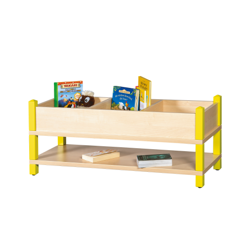 Stollen-Bücher- und Spielregal klein B/H/T: 106x40x40 cm, oben 3 Fächer