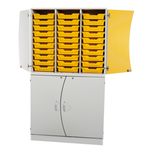 Wellenaufsatzschrank Schübe, 2 Böden, 2 Türen in , B/H/T: 104,5x91x50 cm