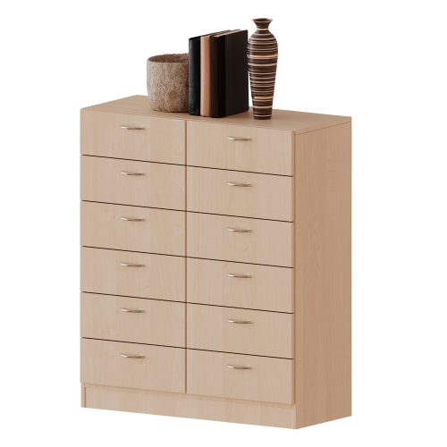 Schubladenschrank, 3 Ordnerhöhen - Serie evo180 Breite 80 cm, Gesamthöhe 118 cm, 12 Schubladen, mit Sockel (81 mm)
