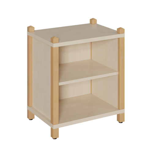 Stollen-Regal mit 2 Fächern B/H/T: 56x60x40 cm, Regal mit 1 verstellbaren Einlegeboden, 3seitig geschlossen