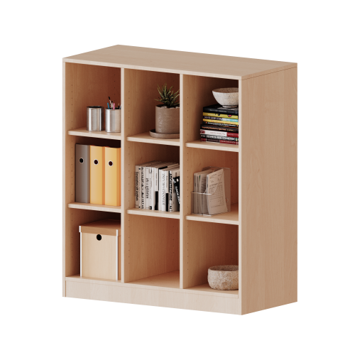 Regal, dreireihig, 3 Ordnerhöhen - evo180 Serie Breite 104,5 cm, Gesamthöhe 118 cm, mit Sockel und Mittelwand, ohne Boxen, 6 Einlegeböden