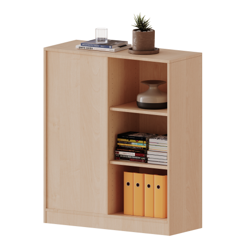 Raumteiler Regal, 3 Ordnerhöhen - Serie evo180 Breite 100 cm, Gesamthöhe 118 cm, 6 Fächer, wechselseitig angeordnet, mit Sockel (81 mm)