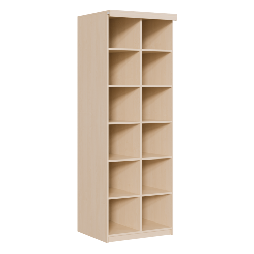 Bettzeugregal mit 12 Fächern und Vorhangeinrichtung B/H/T: 78x227x72 cm, Vorhangeinrichtung Bettzeugregal mit 12 Fächern und Vorhangeinrichtung B/H/T: 78x227x72 cm, Vorhangeinrichtung