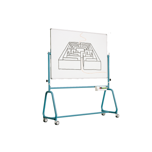 Fahrbares Whiteboard aus Premium Stahlemaille mit Rundrohrgestell, Serie 6 EW Fahrbares Whiteboard aus Premium Stahlemaille mit Rundrohrgestell, Serie 6 EW