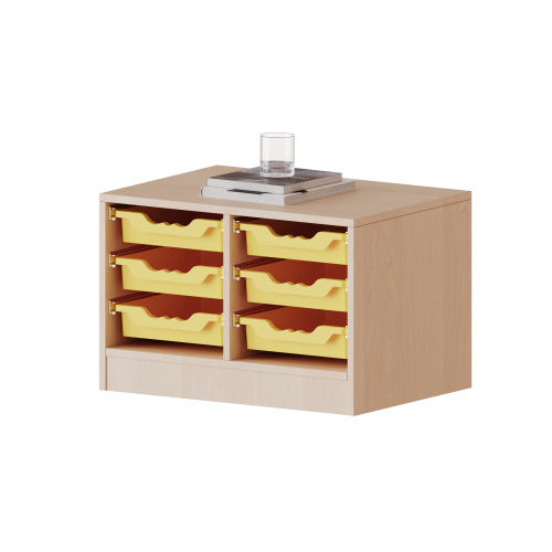 ErgoTray Regal, zweireihig, 1 Ordnerhöhe - evo180 Serie Breite 70,3 cm, Gesamthöhe 46 cm, mit Sockel, 6 flache ErgoTray Boxen ErgoTray Regal, zweireihig, 1 Ordnerhöhe - evo180 Serie Breite 70,3 cm, Gesamthöhe 46 cm, mit Sockel, 6 flache ErgoTray Boxen