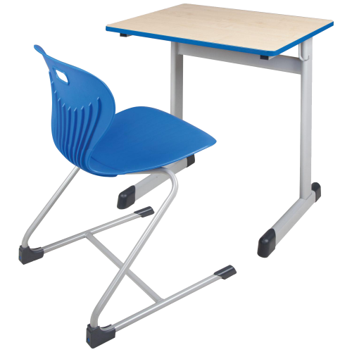 Einer-Schülertisch 70x55 cm Modell T, Tischplatte Vollkern Lieferbare Tischhöhen, Ral- Farben und Dekore und zusätzliche Ablage wählbar