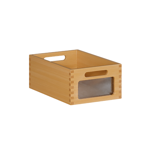 Materialkasten Holzkasten H/T: 14 x 36 cm, verschiedene Breiten, mit oder ohne Sichtfenster, aus Massivholz BUCHE