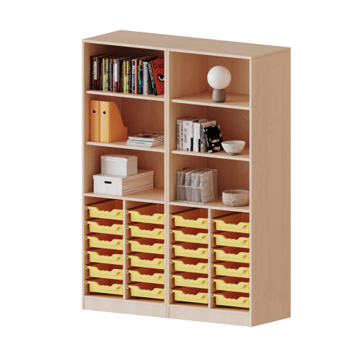 ErgoTray Regal, vierreihig, 5 Ordnerhöhen - evo180 Serie Breite 140,6 cm, Gesamthöhe 190 cm, mit Sockel (81 mm), zweiteilig, unten 24 flache ErgoTray Boxen, oben 4 Einlegeböden ErgoTray Regal, vierreihig, 5 Ordnerhöhen - evo180 Serie Breite 140,6 cm, Gesamthöhe 190 cm, mit Sockel (81 mm), zweiteilig, unten 24 flache ErgoTray Boxen, oben 4 Einlegeböden