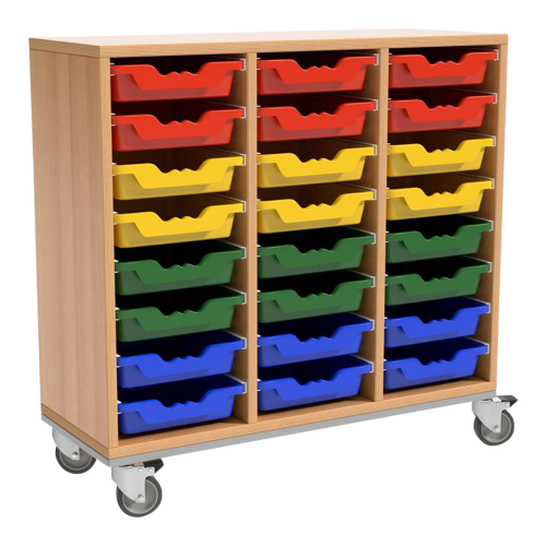 Schrank mit 24 flachen Schüben B/H/T 105x91x50cm, fahrbar