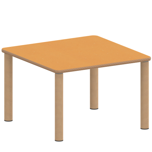 Tisch ZALOTTI mit Linoleum-Belag Quadrattische, Maße B/T: 80x80 bzw. 60x60 cm, Höhen 25…76 cm, Massivholzbeine Ø 60 mm, Fußvariante: Stellfuß Tisch ZALOTTI mit Linoleum-Belag Quadrattische, Maße B/T: 80x80 bzw. 60x60 cm, Höhen 25…76 cm, Massivholzbeine Ø 60 mm, Fußvariante: Stellfuß