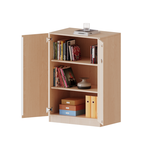 Schrank, 3 Ordnerhöhen - Serie evo180 Gesamthöhe 118 cm, 2 Türen, abschließbar, mit Sockel (81 mm)