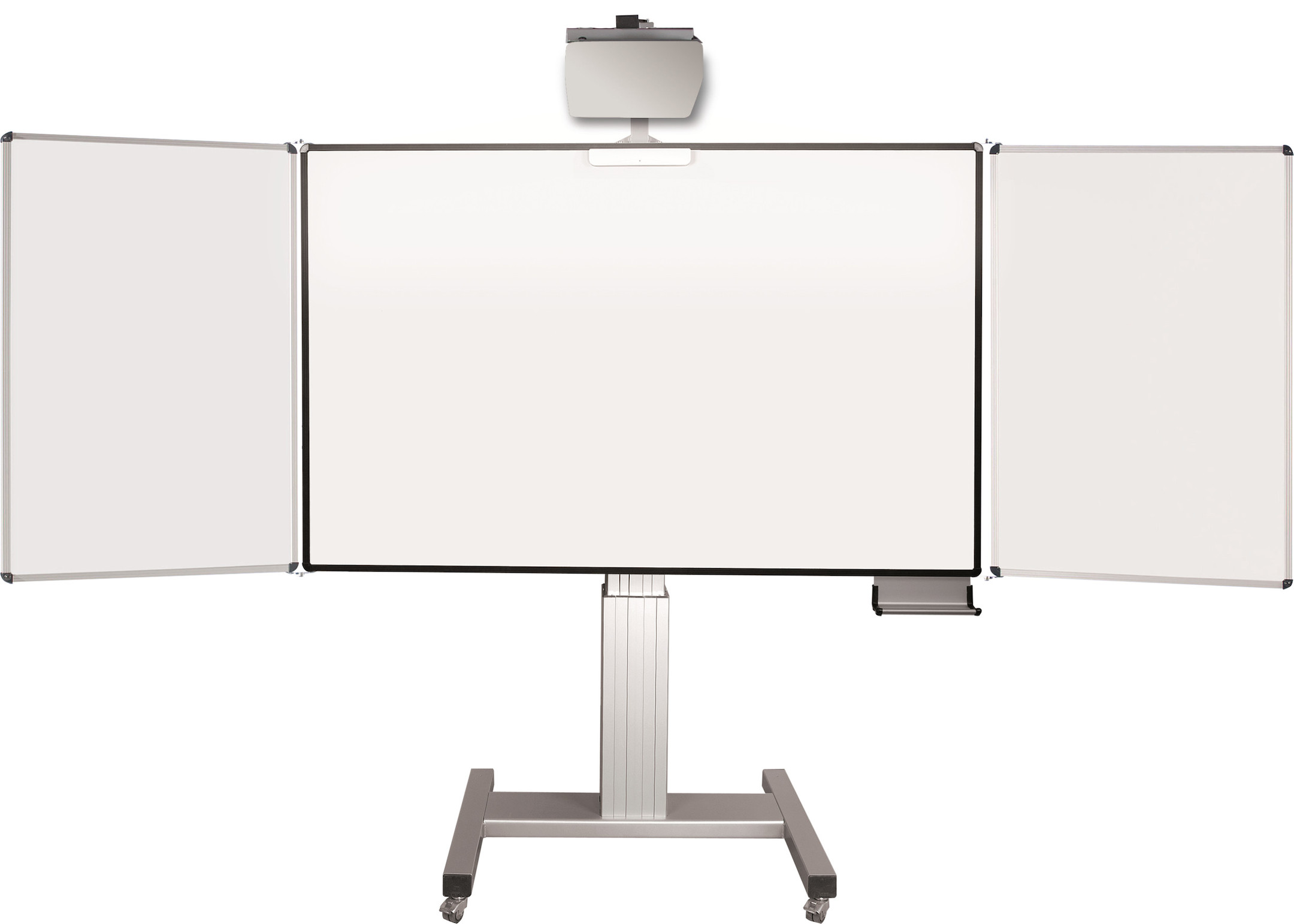 celexon Mobil Expert elektrisch höhenverstellbare Pylonentafel Adjust 207 x 130cm PEN mit Flügeln