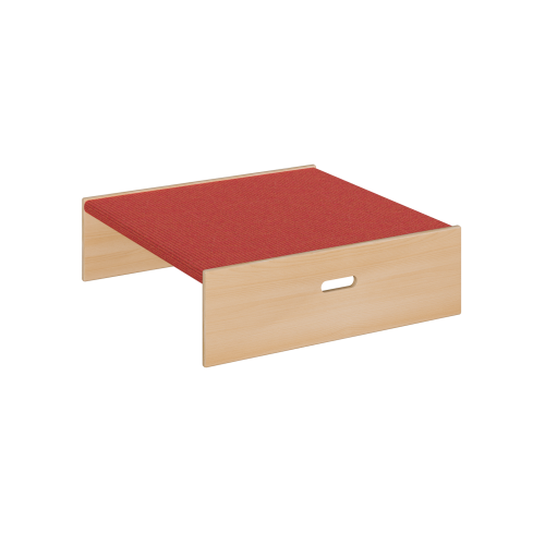 Spielpodest - Quadrat klein 2-seitig offen B/H/T: 78x24x78 cm, mit Tretford Teppich
