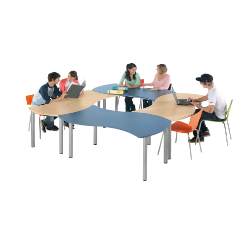 Wellenform Rechtecktisch SoooRound Basic I, mit Vollkernplatte B/T: 160x80 cm, Ausführung und Farben wählbar