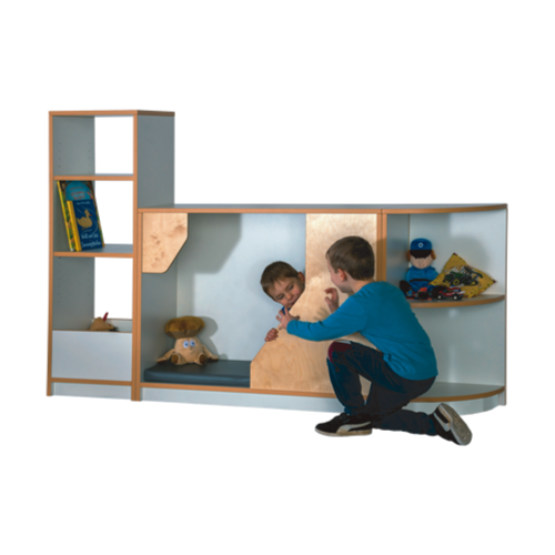 Fertigregalsystem in Korpusbauweise "Heidi" B/H/T: 182x80/120x40 cm, Regalsystem mit integriertem Versteckschrank