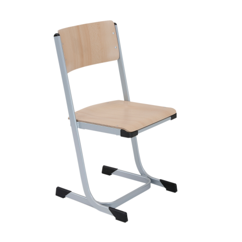 Stapelbarer Schülerstuhl mit Sitzgarnitur aus Buche Sperrholz mit gerundeter Sitzvorderkante Schulstuhl mit Ovalrohrgestell Stapelbarer Schülerstuhl mit Sitzgarnitur aus Buche Sperrholz mit gerundeter Sitzvorderkante Schulstuhl mit Ovalrohrgestell