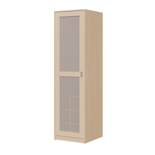 Liegepolsterschrank eintürig, 227 cm hoch, oben 6 Polster, unten Bettzeugfächer B/H/T: 62x227x67 cm, Türanschlag wählbar, für 6 Matratzen, Bettwäschefächer, Korpus mit Lochblechtür