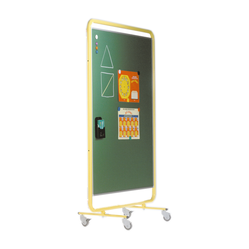 Fahrbare doppelseitige Präsentationswand mit grünen Stahlemaille Schreibflächen B/H/T: 131x190x50 cm Fahrbare doppelseitige Präsentationswand mit grünen Stahlemaille Schreibflächen B/H/T: 131x190x50 cm