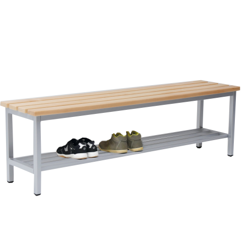 Umkleidesitzbank mit Schuhablage B/H/T: 100x45x35 cm, max. Länge pro Einheit 2 m