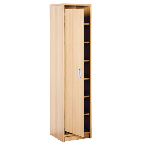 Beistellschrank mit 7 Fächern mit 6 Einlegeböden, verkürzte Tür, B/H/T: 36x158x40 cm