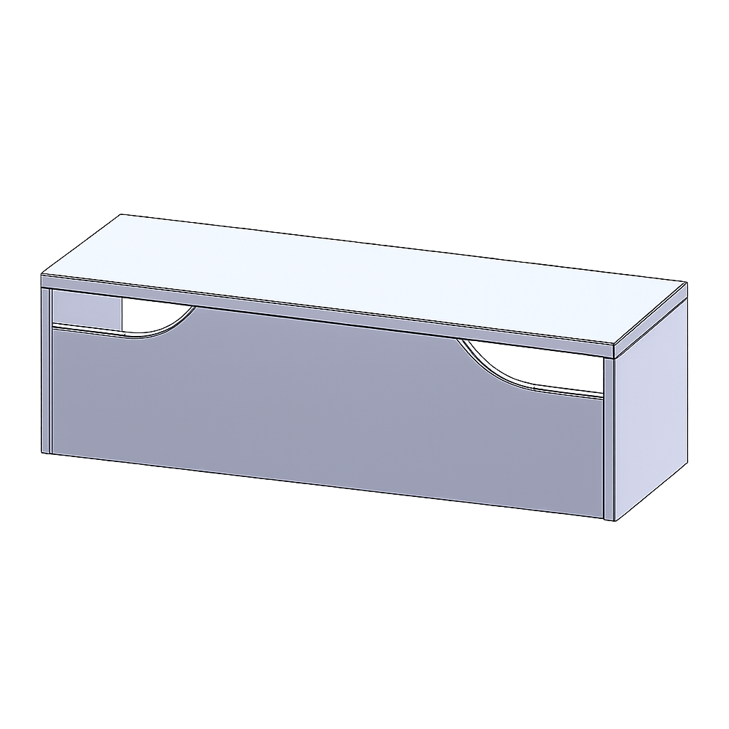 Sitzbank mit stabiler 25-mm-Sitzplatte B/H/T: 90x25x25 cm, auch stapel- bzw. übereinanderschiebbar in Verbindung mit weiteren Sitzbänken der Serie