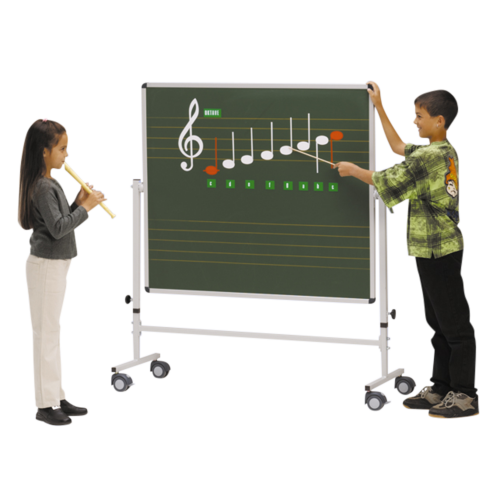Notentafel mit Notenlineatur LIN 12 auf 4 Rollen Tafelfläche: B/H: 120 x 100 cm, Höhe: bis 190 cm Notentafel mit Notenlineatur LIN 12 auf 4 Rollen Tafelfläche: B/H: 120 x 100 cm, Höhe: bis 190 cm