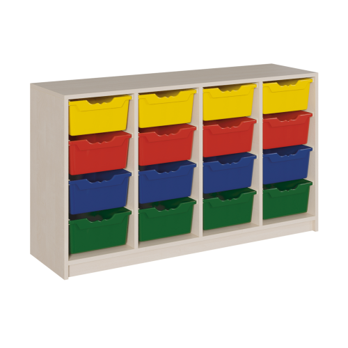 Regal mit ErgoTray-Boxen in Korpusbauweise T: 40 cm, in 3 verschiedenen Breiten und 2 Höhen für hohe ErgoTray-Boxen übereinander