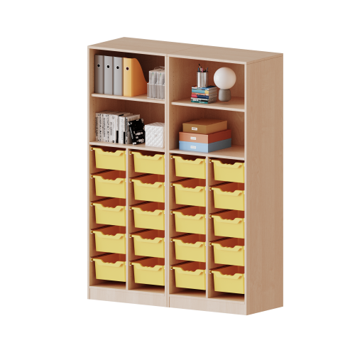 ErgoTray Regal, vierreihig, 5 Ordnerhöhen - evo180 Serie Breite 140,6 cm, Gesamthöhe 190 cm, mit Sockel (81 mm), zweiteilig, unten 20 hohe ErgoTray Boxen, oben 2 Einlegeböden ErgoTray Regal, vierreihig, 5 Ordnerhöhen - evo180 Serie Breite 140,6 cm, Gesamthöhe 190 cm, mit Sockel (81 mm), zweiteilig, unten 20 hohe ErgoTray Boxen, oben 2 Einlegeböden