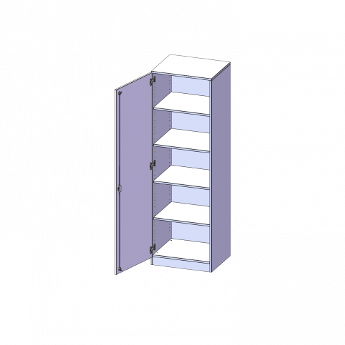Schrank, 5 Ordnerhöhen - Serie evo180 B/H/T: 60x190x50 cm, 1 Tür, abschließbar, Tür öffnet nach links, mit Sockel (81 mm)