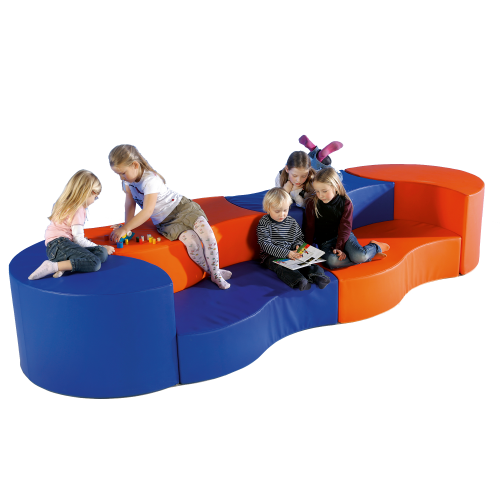 Swing-it Sit Wellensofa, 6 teilig Bezug Kunstleder Je Element B/H/T: 120x30/60x60 cm Swing-it Sit Wellensofa, 6 teilig Bezug Kunstleder Je Element B/H/T: 120x30/60x60 cm