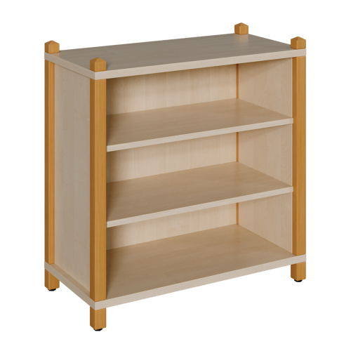 Stollen-Regal mit 3 Fächern H/T: 80x40 cm, Regal mit 2 verstellbaren Einlegeböden bzw. 3 Fächern, 3seitig geschlossen