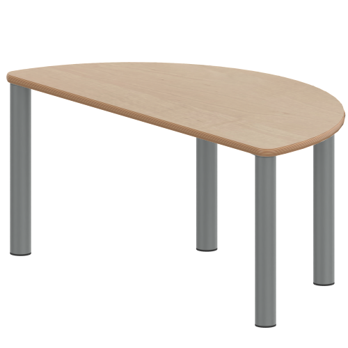 Tisch ZALOTTI mit Schichtstoff-Belag Halbrundtische, Stellfläche B/T: 120x60 cm, Höhen 25…76 cm, Stahlrohrbeine Ø 60 mm, Fußvariante: Stellfuß Tisch ZALOTTI mit Schichtstoff-Belag Halbrundtische, Stellfläche B/T: 120x60 cm, Höhen 25…76 cm, Stahlrohrbeine Ø 60 mm, Fußvariante: Stellfuß