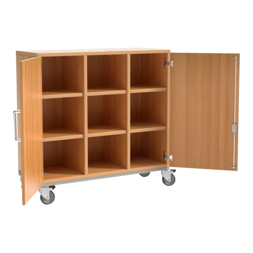 Schrank mit 9 Fächern B/H/T: 105x91x50 cm, fahrbar