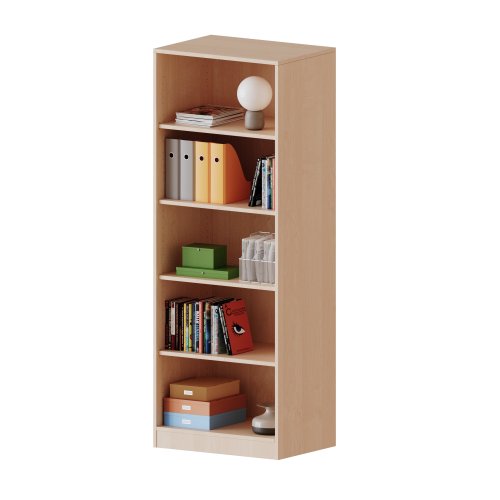 Regal, einreihig, 5 Ordnerhöhen - evo180 Serie Breite 70,3 cm, Gesamthöhe 190 cm, mit Sockel (81 mm), ohne Boxen, 4 Einlegeböden