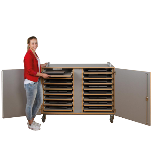 Laptopwagen mit 16 Teleskopauszügen, fahrbar B/H/T: 135x99x60 cm Laptopwagen mit 16 Teleskopauszügen, fahrbar B/H/T: 135x99x60 cm