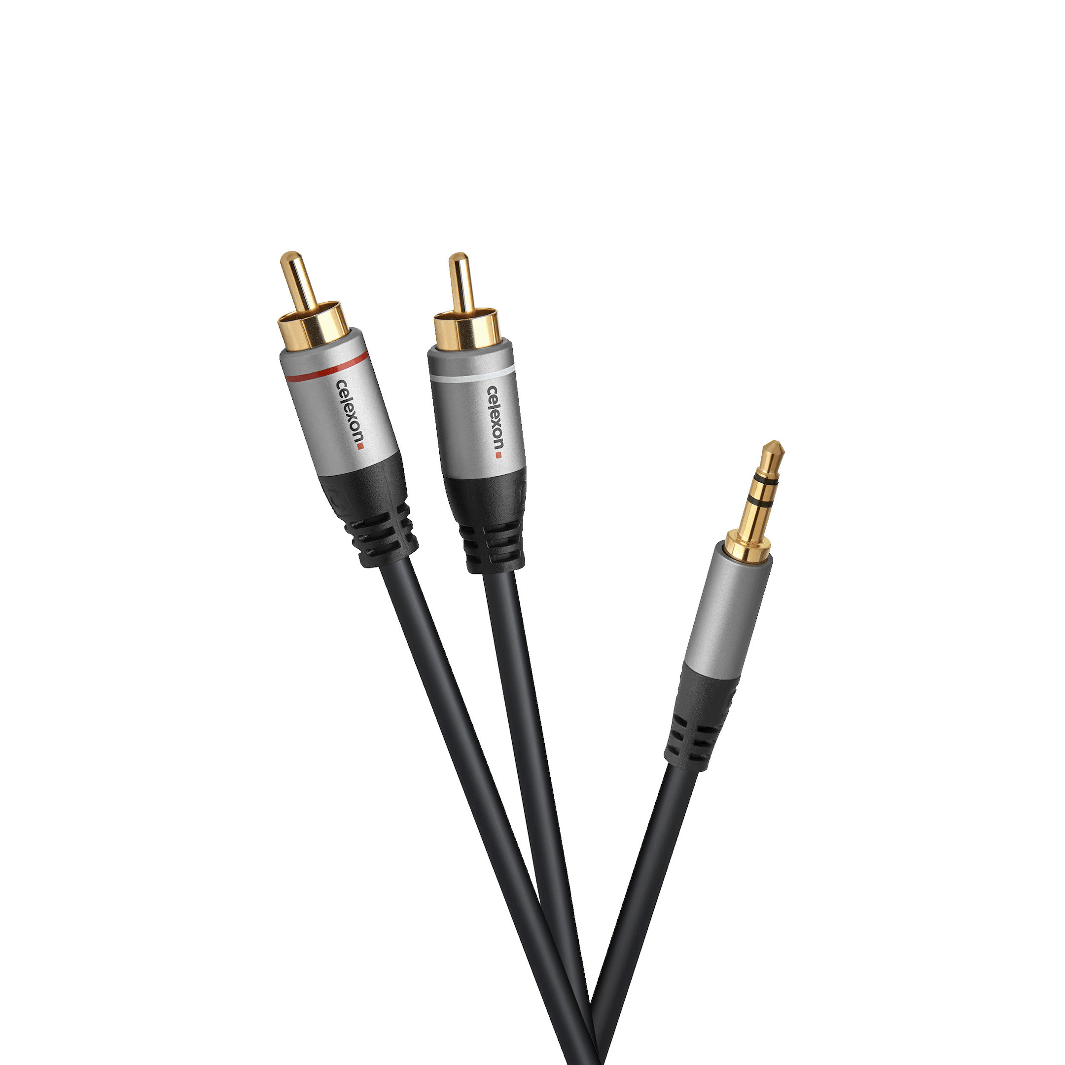 celexon 2x Cinch auf 3,5mm Stereo Klinke Audiokabel 5,0m - Professional Line celexon 2x Cinch auf 3,5mm Stereo Klinke Audiokabel 5,0m - Professional Line