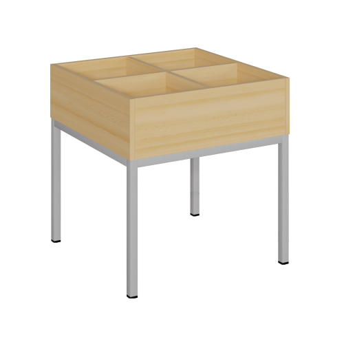 Büchertrog, 4 Fächer, Stahlgestell feststehend, B/H/T: 70x64x70 cm Büchertrog, 4 Fächer, Stahlgestell feststehend, B/H/T: 70x64x70 cm