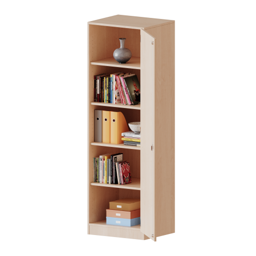 Schrank, 5 Ordnerhöhen - Serie evo180 Breite 60 cm, Gesamthöhe 190 cm, 1 Tür, abschließbar, mit Sockel (81 mm)