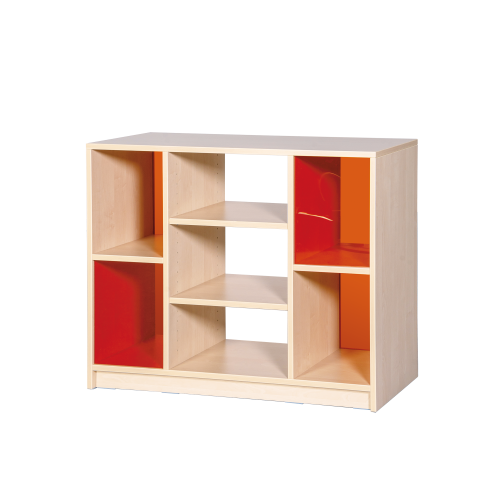 Korpus-Raumteiler B/H/T: 102x80x40 cm, wechselseitig mit transparenter Rückwand aus Plexiglas, mittig Regal Korpus-Raumteiler B/H/T: 102x80x40 cm, wechselseitig mit transparenter Rückwand aus Plexiglas, mittig Regal