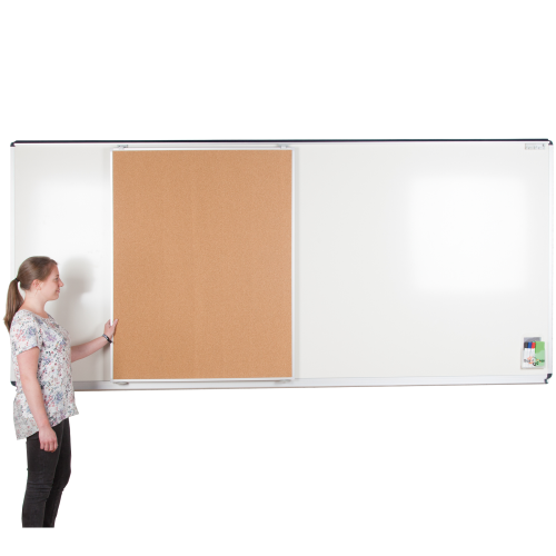 Tafel Naturkork/Korklinol für XXL Media-Rail 1 Wandtafel, doppelseitig B/H: 100x126 cm, Korklinolfarbe wählbar