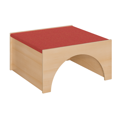 Spielpodest - Quadrat als Tunnel B/H/T: 78x40x78 cm, mit Tretford Teppich
